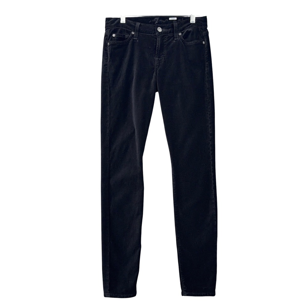 7 For All Mankind The Skinny Pants Womens 25 Cotton Blend Black